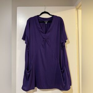 Avenue purple 22/24 long shirt dress with pockets